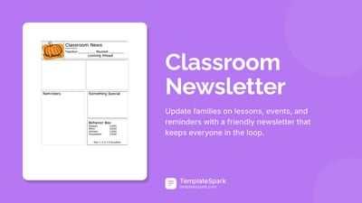 Classroom Newsletter preview