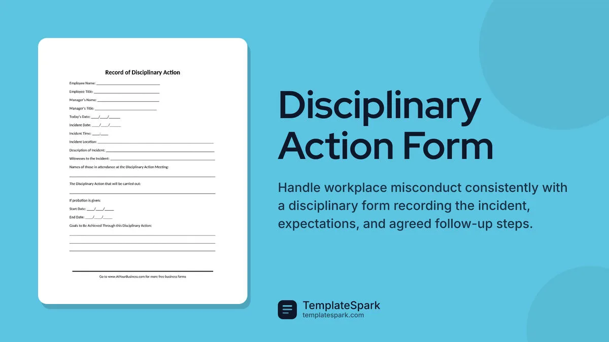 Disciplinary Action Form