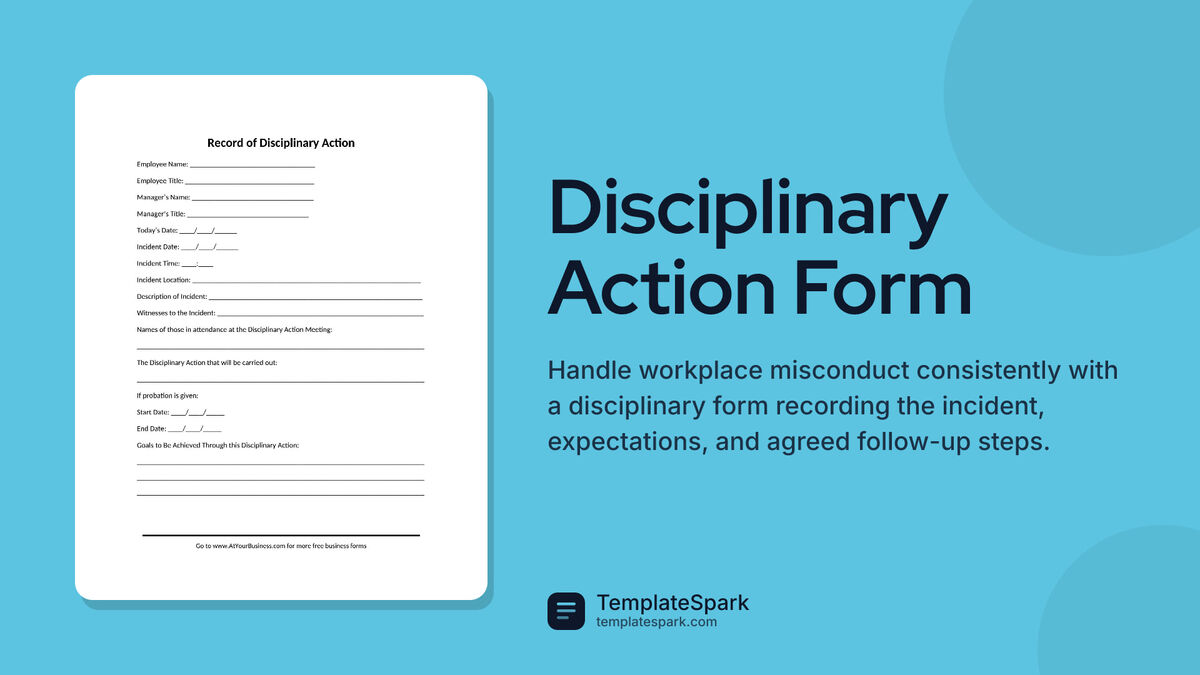 Disciplinary Action Form preview