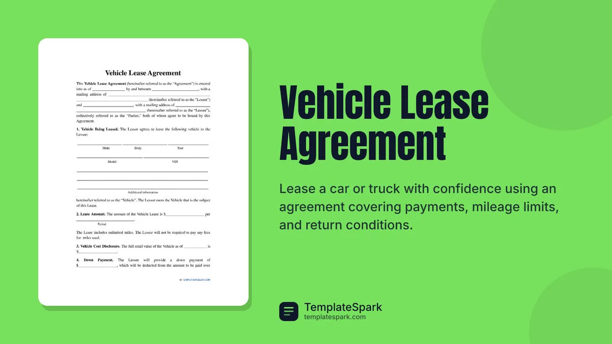 Vehicle Lease Agreement Vehicle Lease Agreement