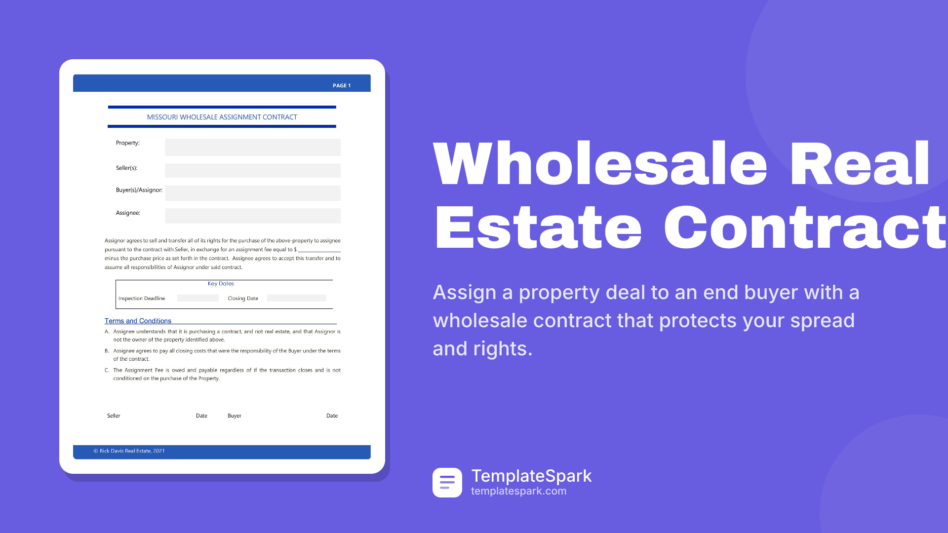 Wholesale Real Estate Contract