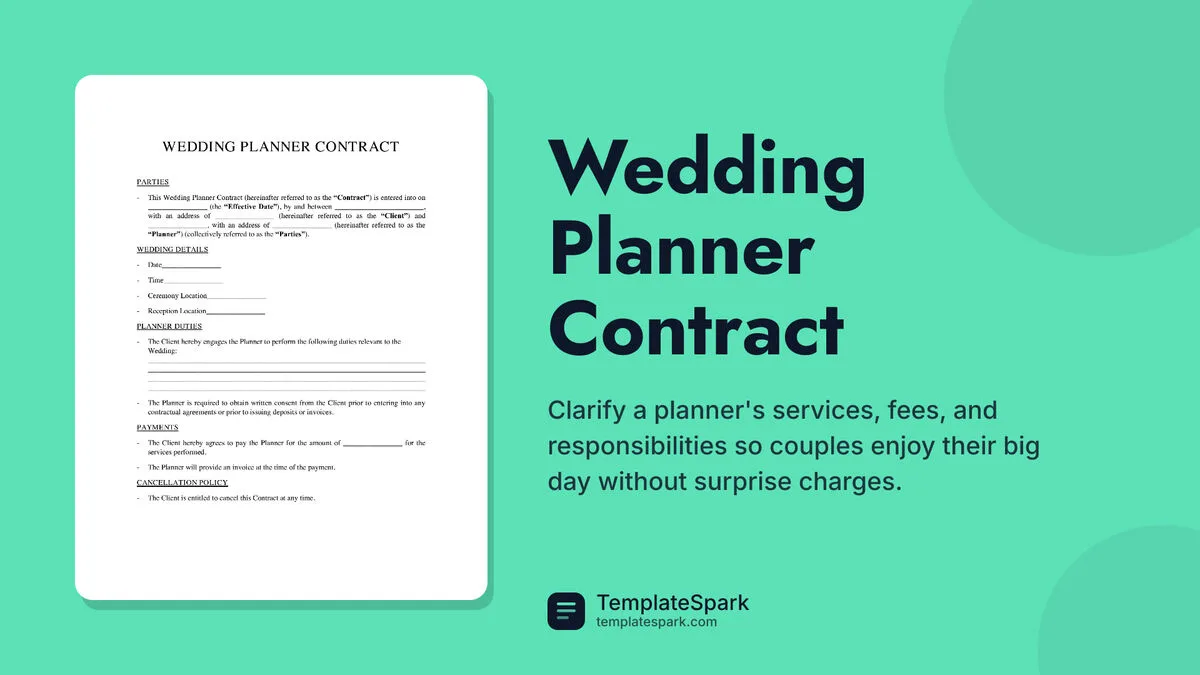 Wedding Planner Contract Wedding Planner Contract