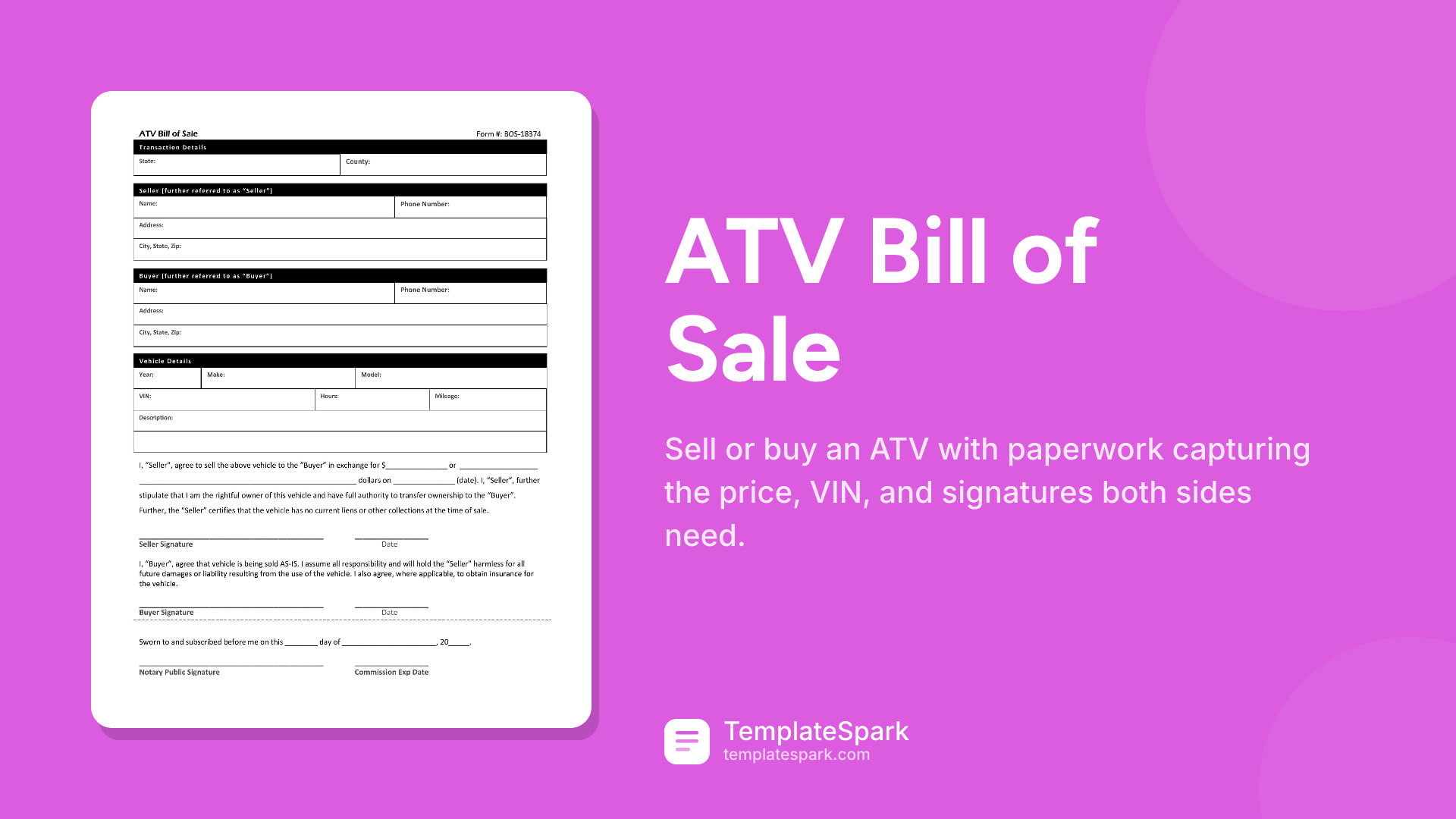 ATV Bill of Sale