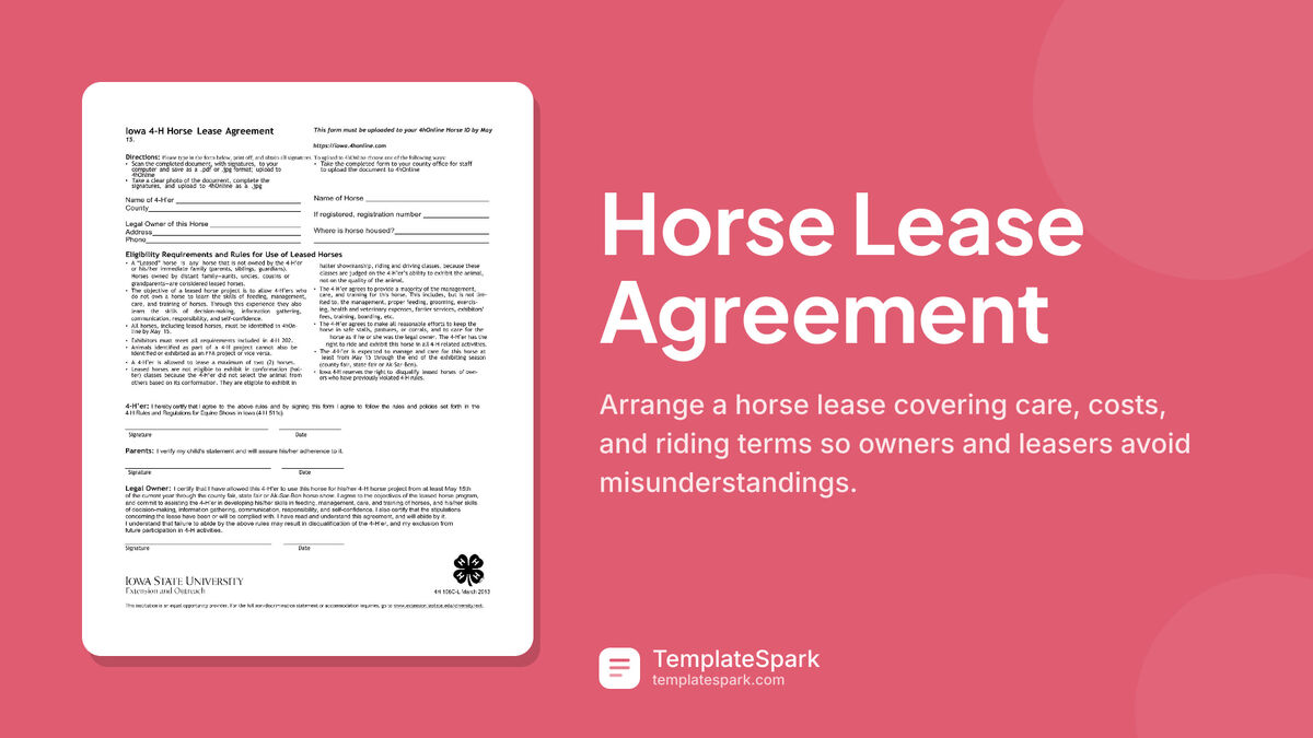 Horse Lease Agreement preview