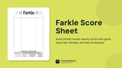 Farkle Score Sheet