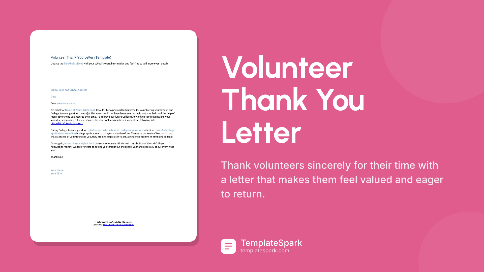 Volunteer Thank You Letter