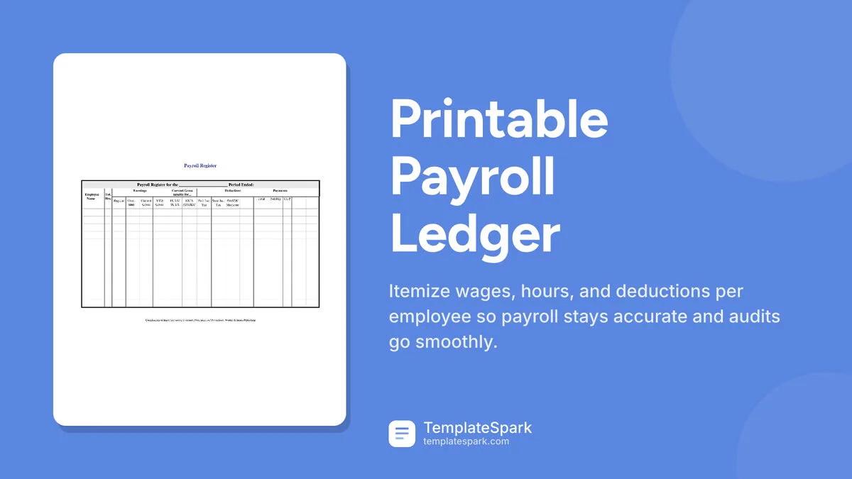 Printable Payroll Ledger