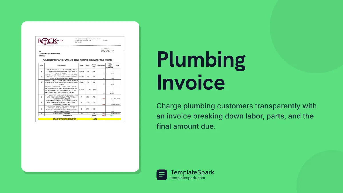Plumbing Invoice