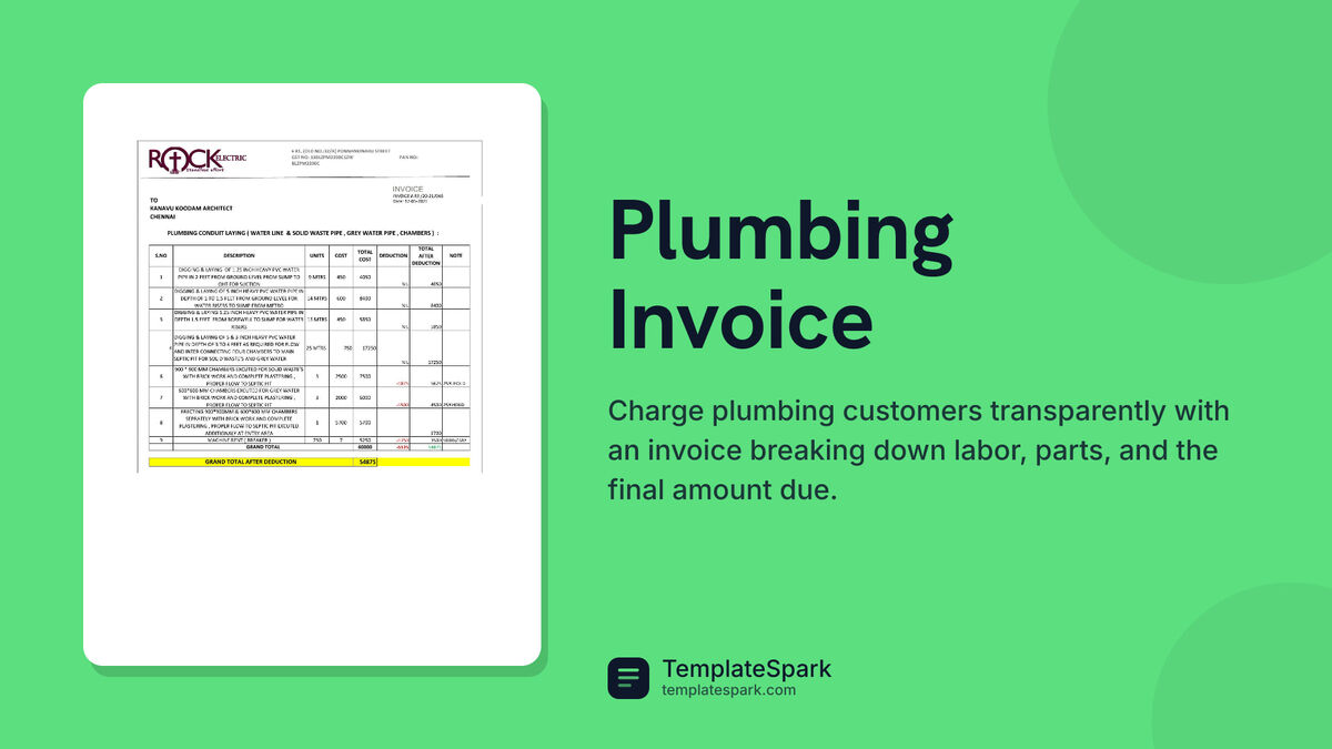 Plumbing Invoice