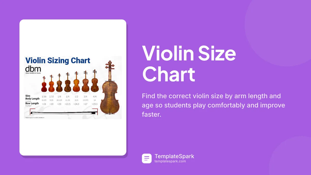 Violin Size Chart Violin Size Chart