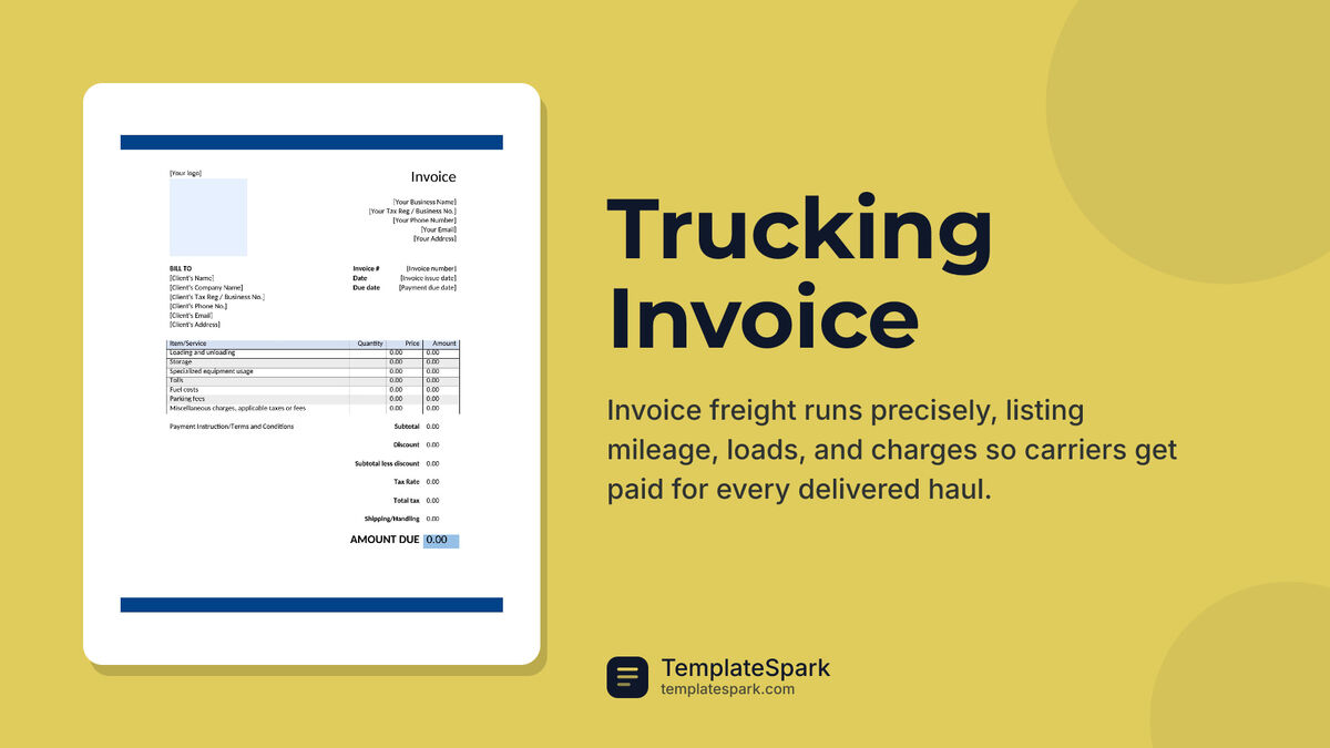 Trucking Invoice preview
