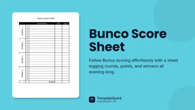 Bunco Score Sheet