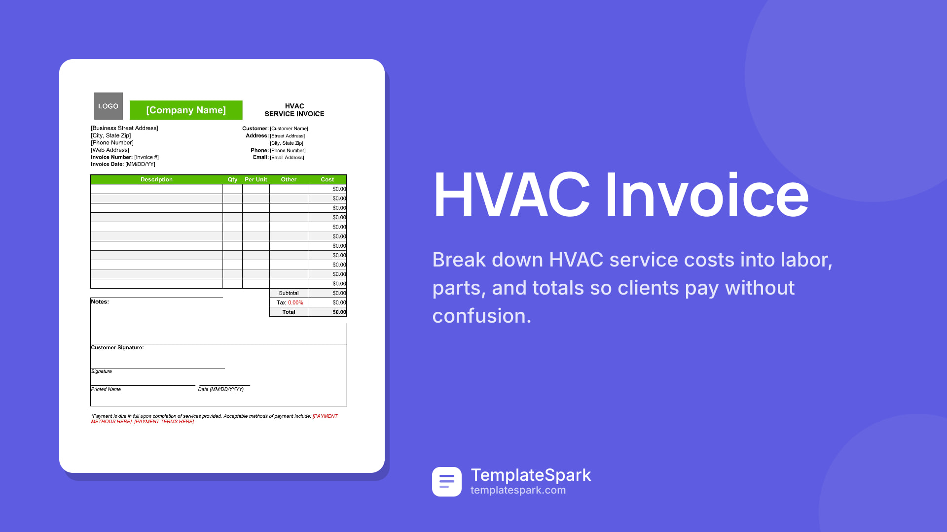 HVAC Invoice