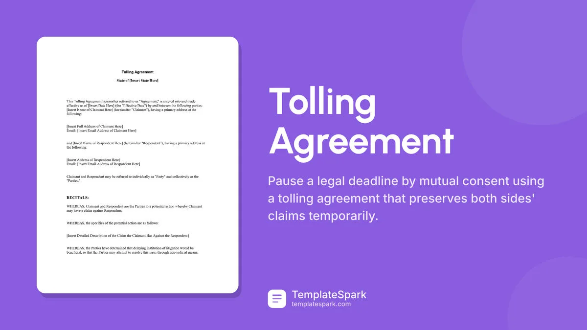 Tolling Agreement Tolling Agreement