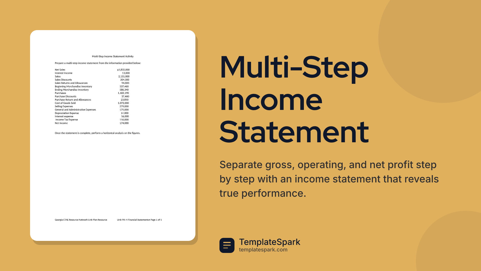 Multi-Step Income Statement