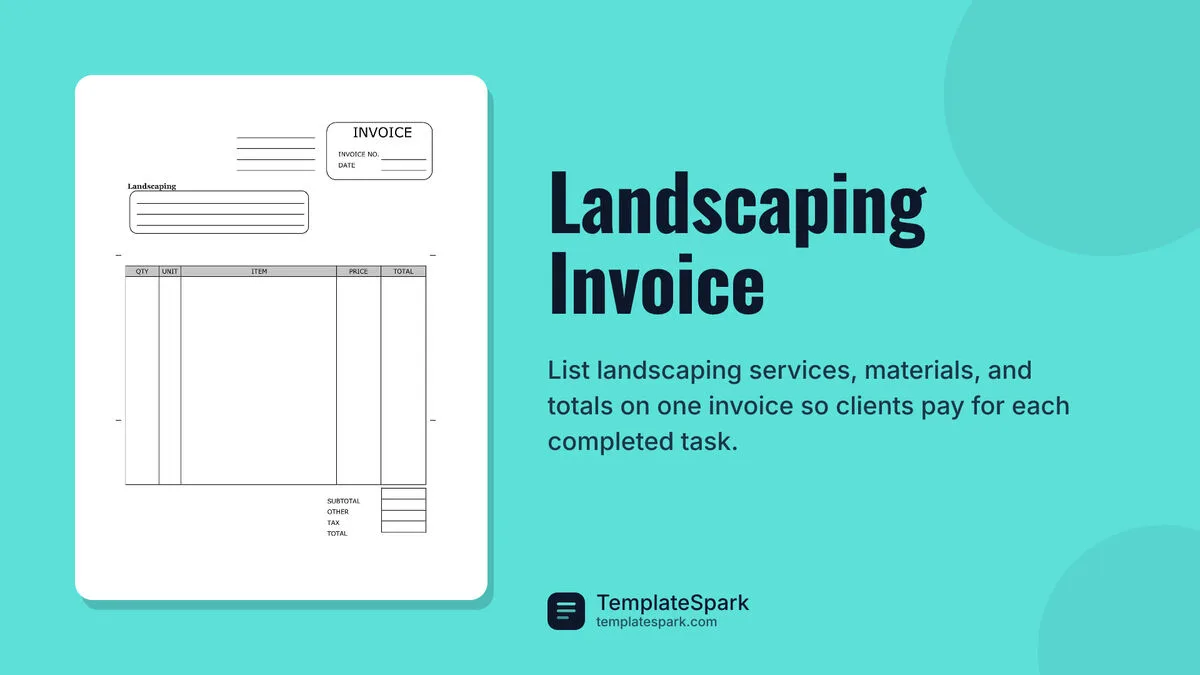 Landscaping Invoice Landscaping Invoice