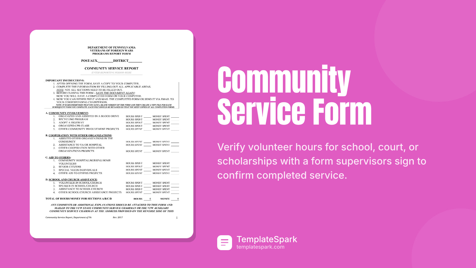 Community Service Form