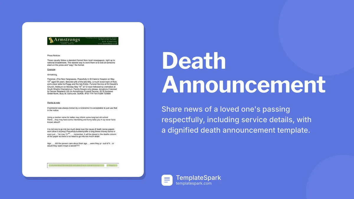 Death Announcement