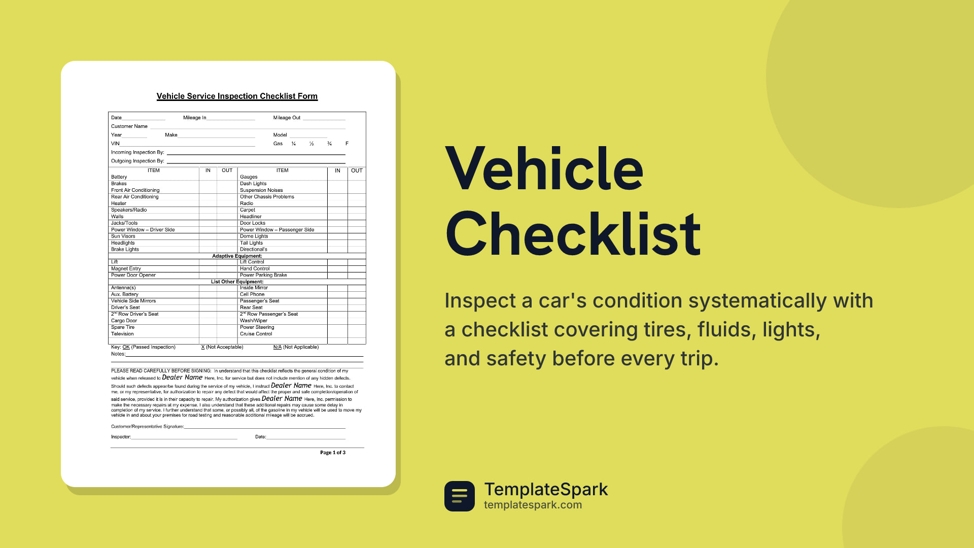 Vehicle Checklist