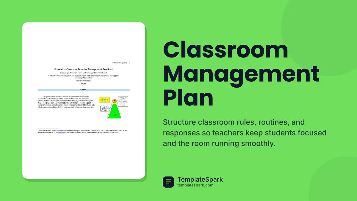 Classroom Management Plan Classroom Management Plan