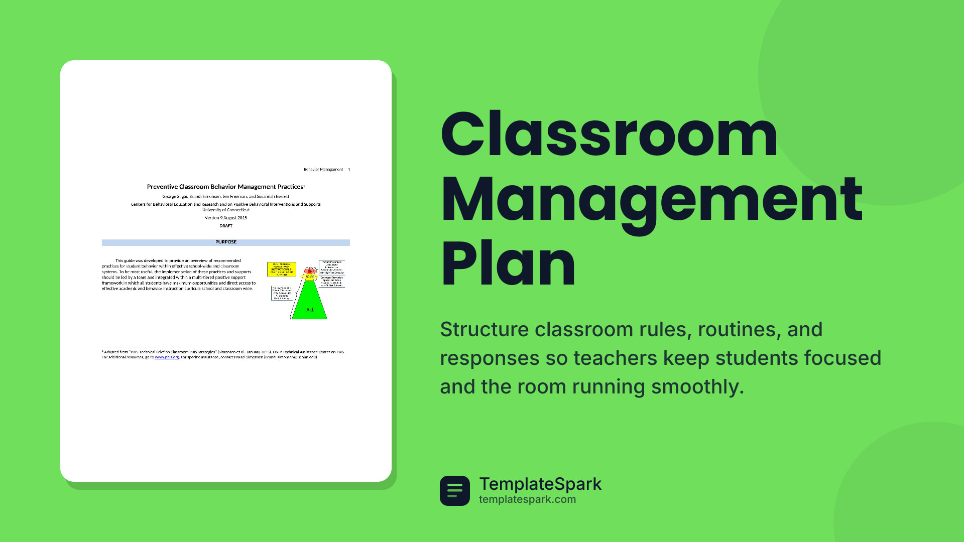 Classroom Management Plan