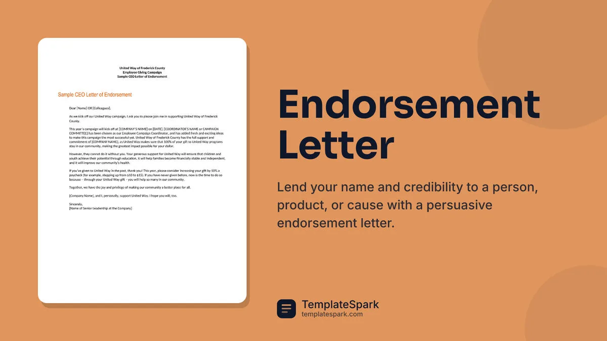 Endorsement Letter Endorsement Letter
