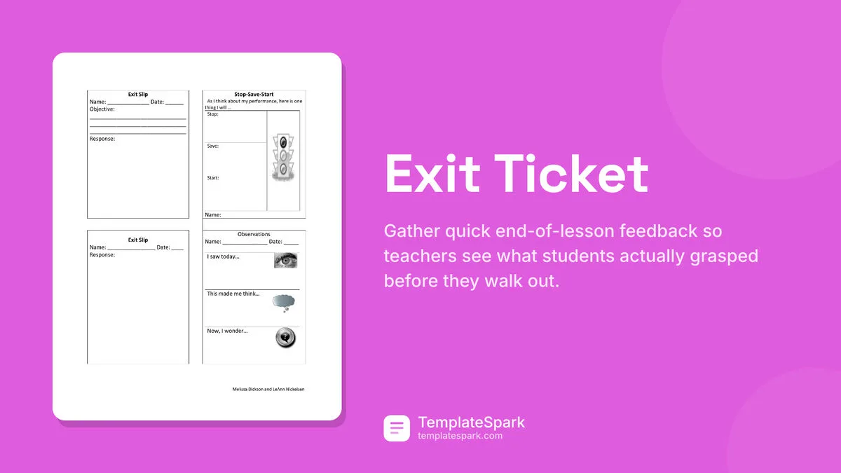 Exit Ticket Exit Ticket
