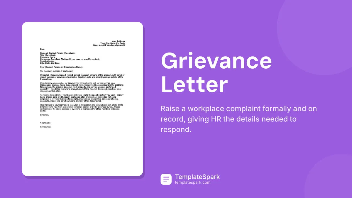 Grievance Letter