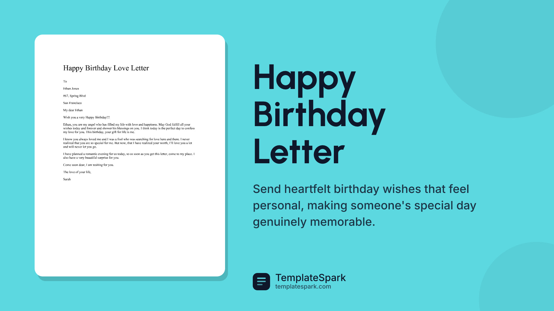 Happy Birthday Letter preview