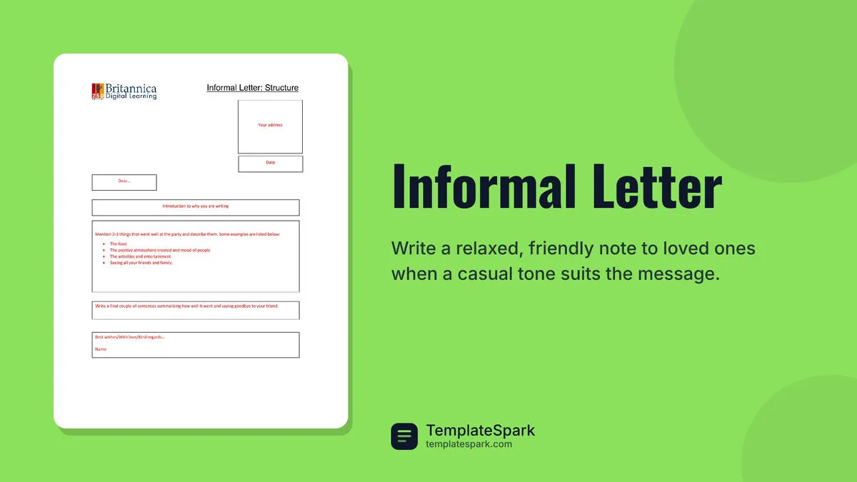 Informal Letter Informal Letter
