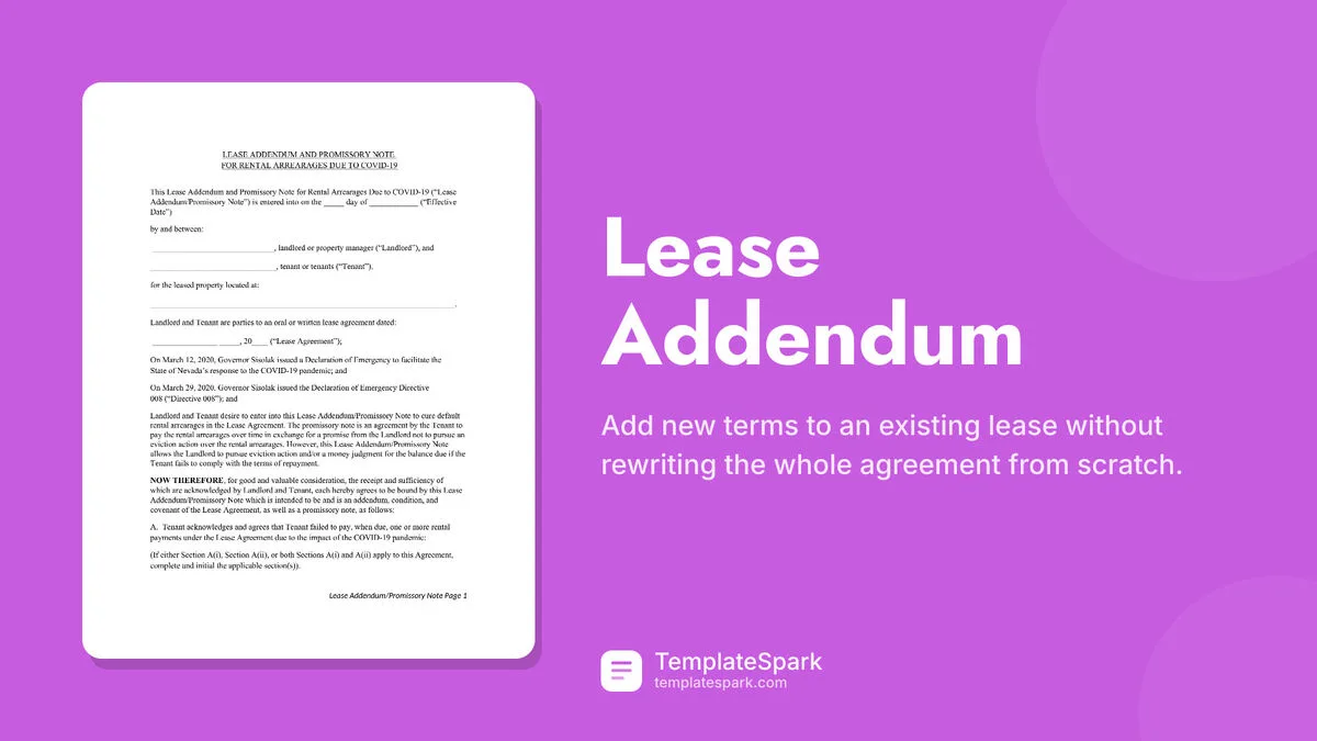 Lease Addendum Lease Addendum