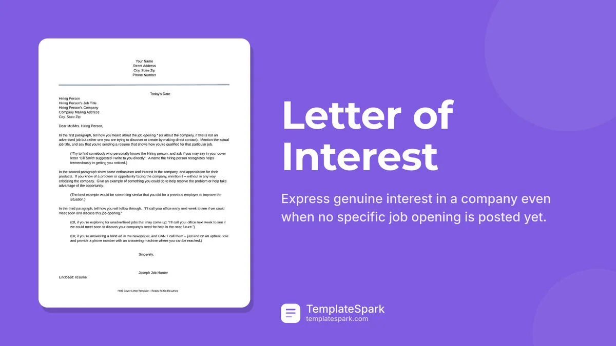 Letter of Interest Letter of Interest