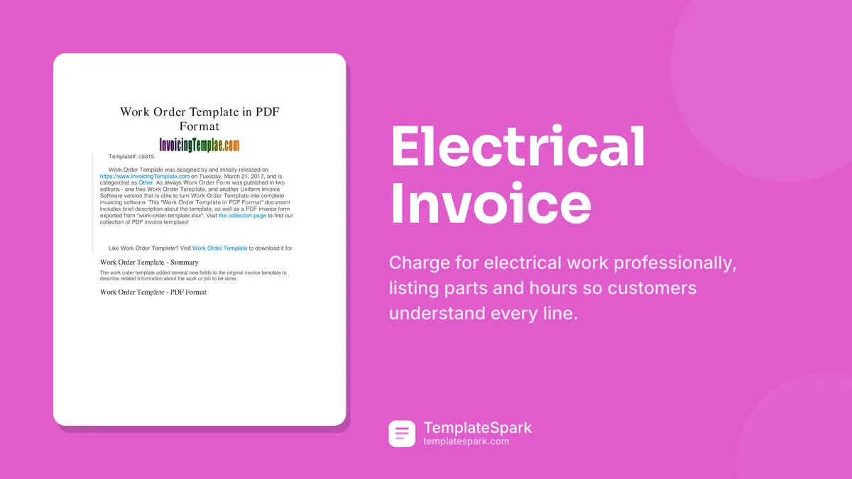 Electrical Invoice Electrical Invoice