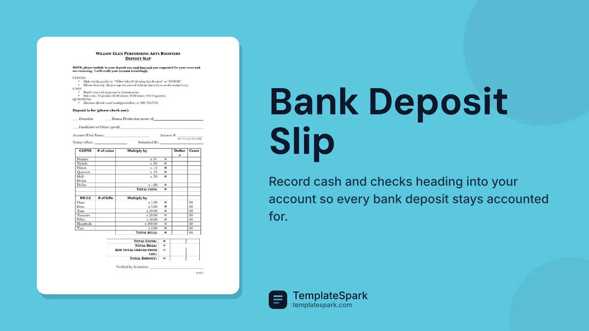 Bank Deposit Slip