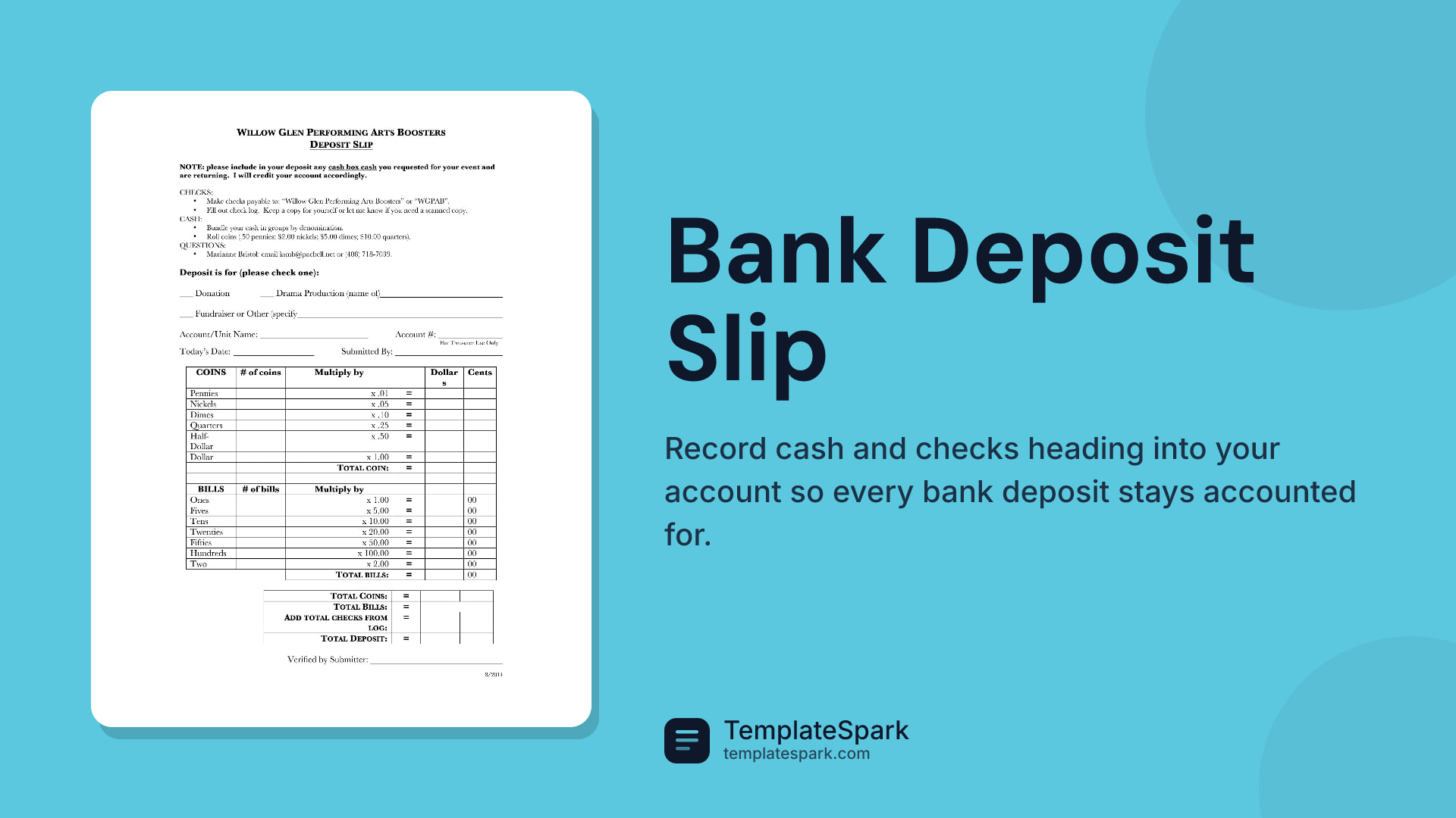 Bank Deposit Slip