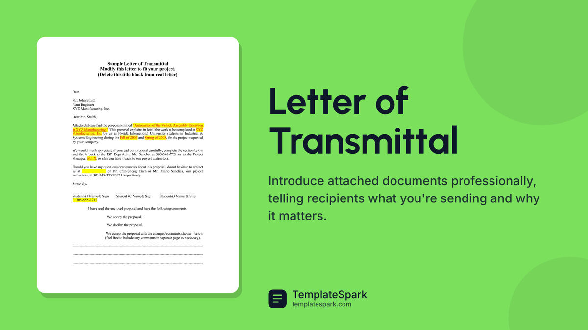 Letter of Transmittal