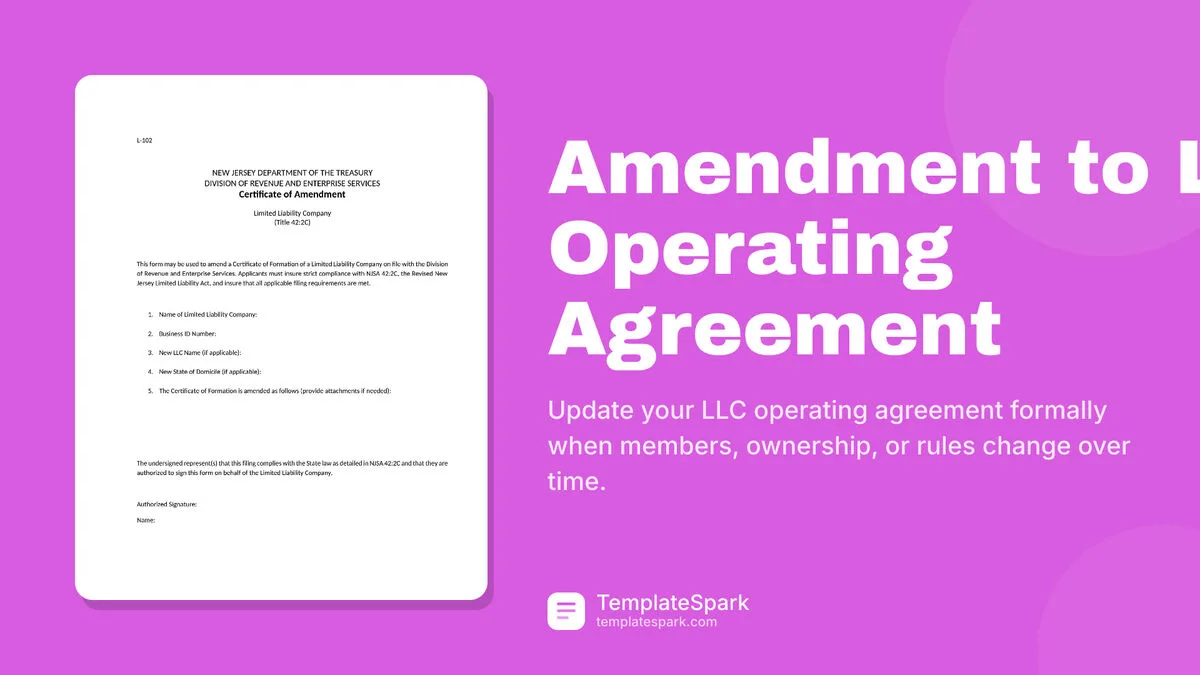 Amendment to LLC Operating Agreement
