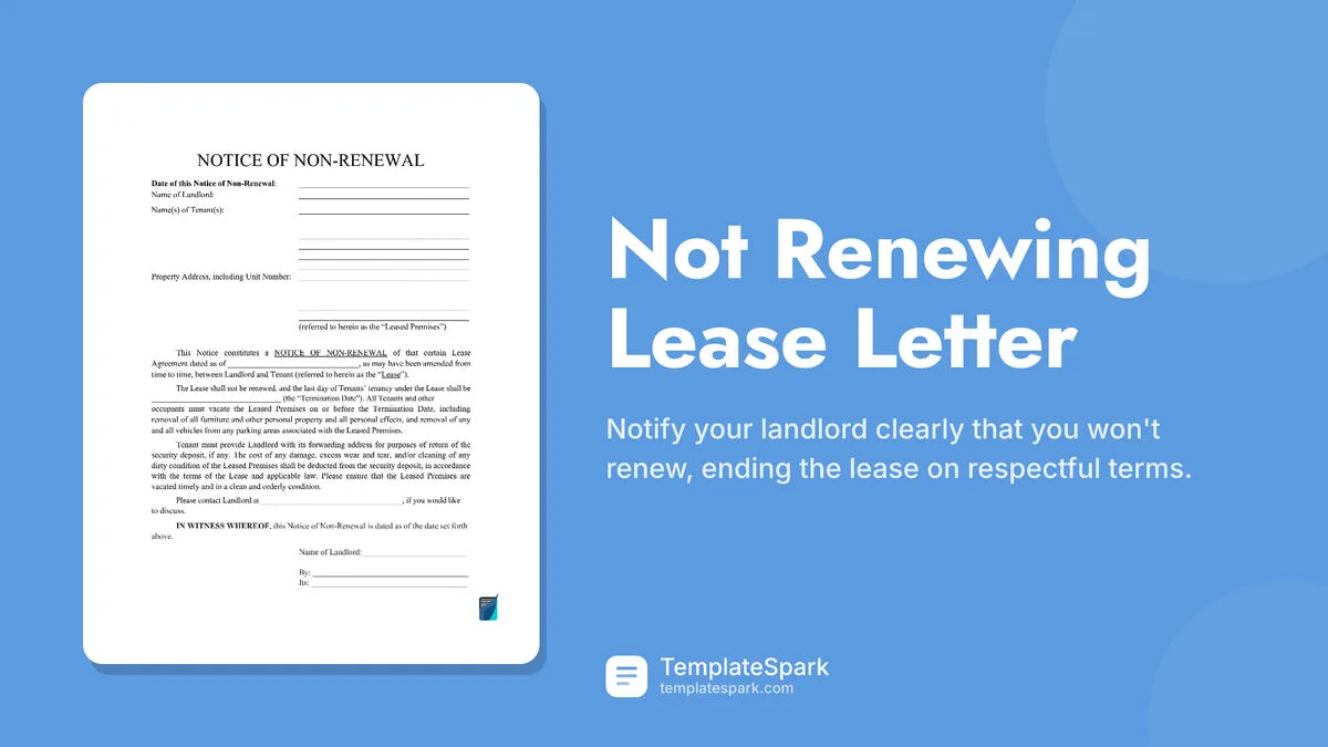 Not Renewing Lease Letter Not Renewing Lease Letter
