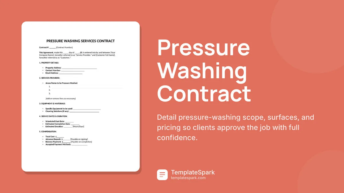 Pressure Washing Contract Pressure Washing Contract