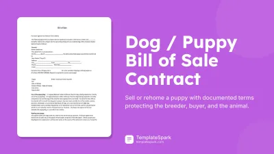 Dog / Puppy Bill of Sale Contract