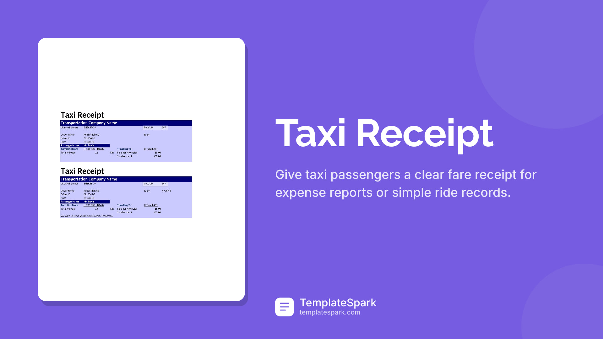 Taxi Receipt
