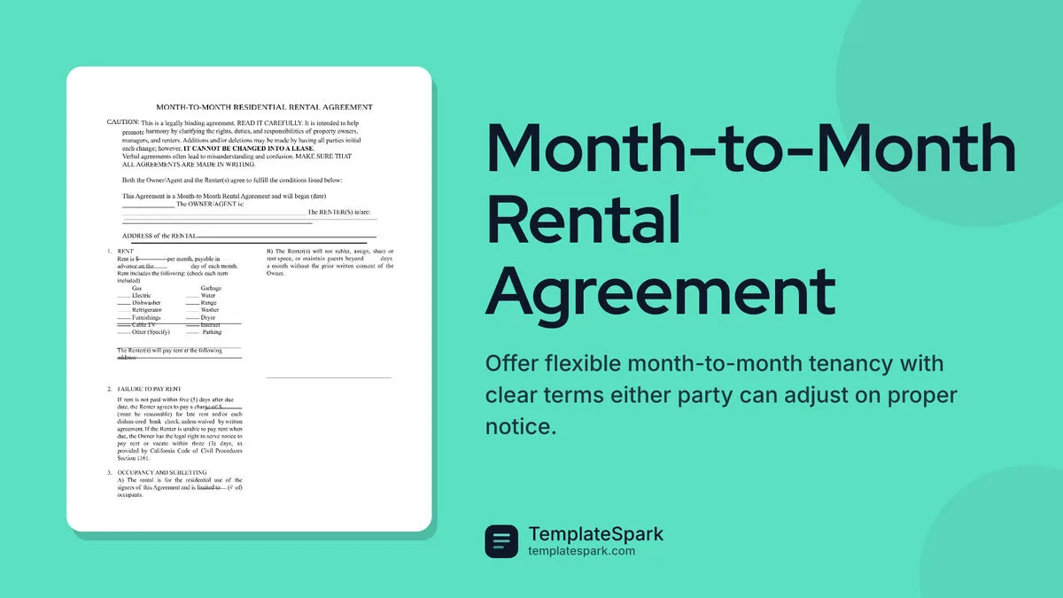 Month-to-Month Rental Agreement Month-to-Month Rental Agreement