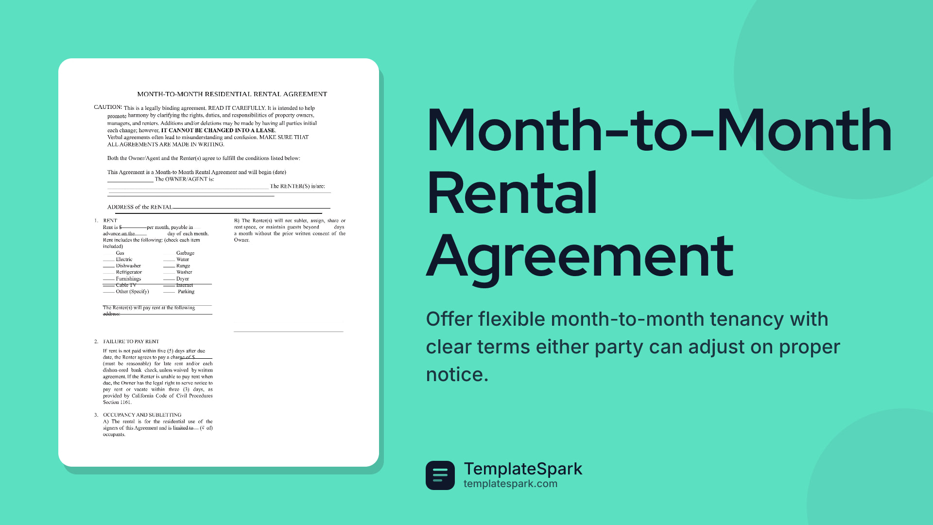 Month-to-Month Rental Agreement