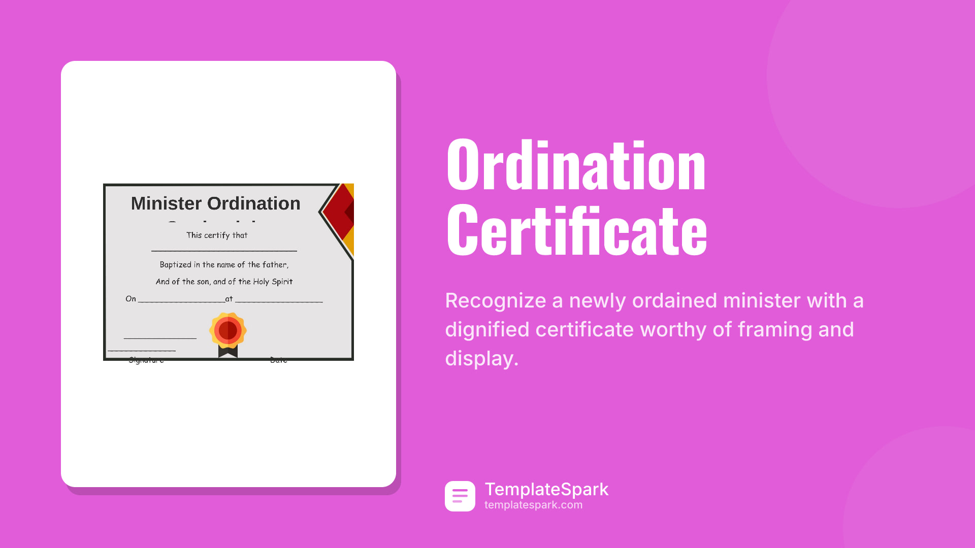 Ordination Certificate
