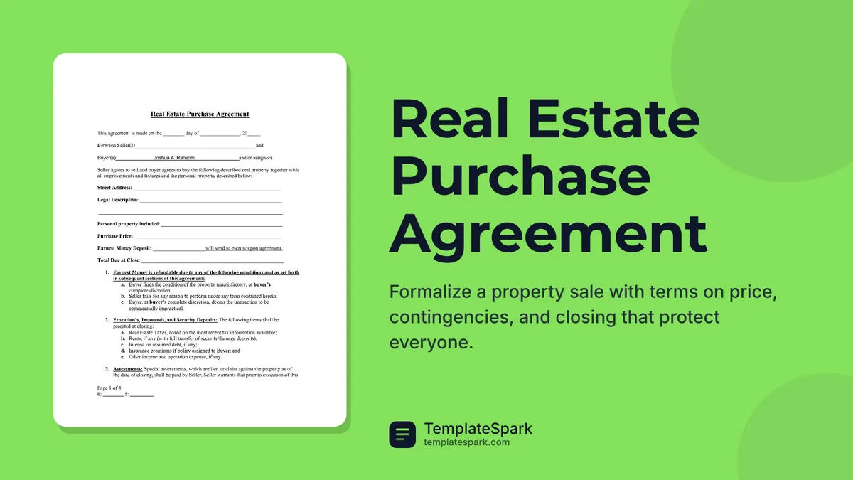 Real Estate Purchase Agreement Real Estate Purchase Agreement