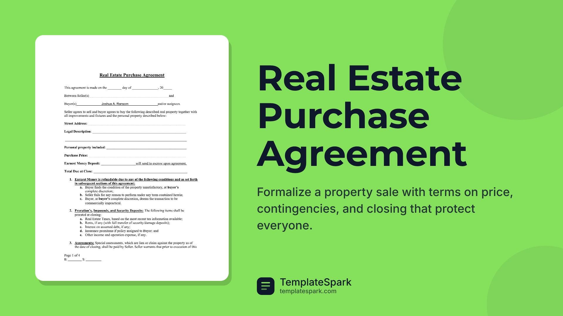 Real Estate Purchase Agreement