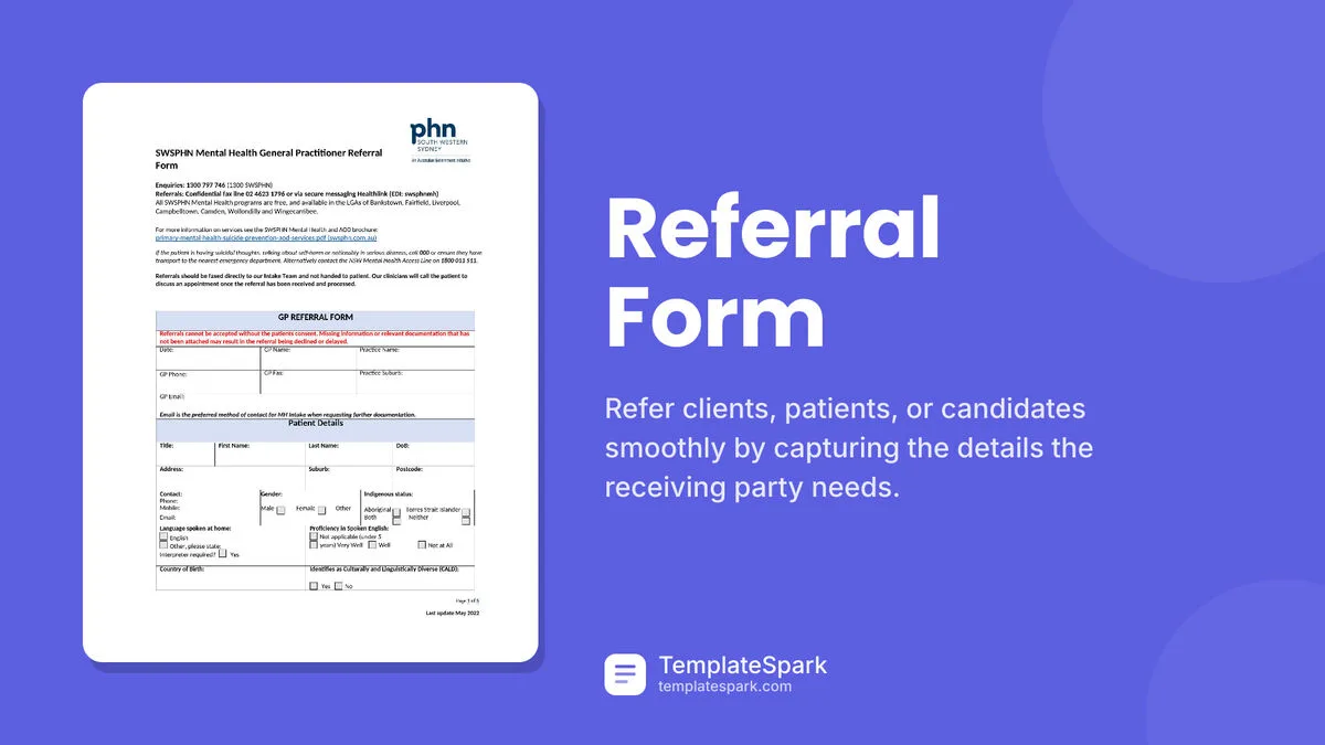 Referral Form Referral Form