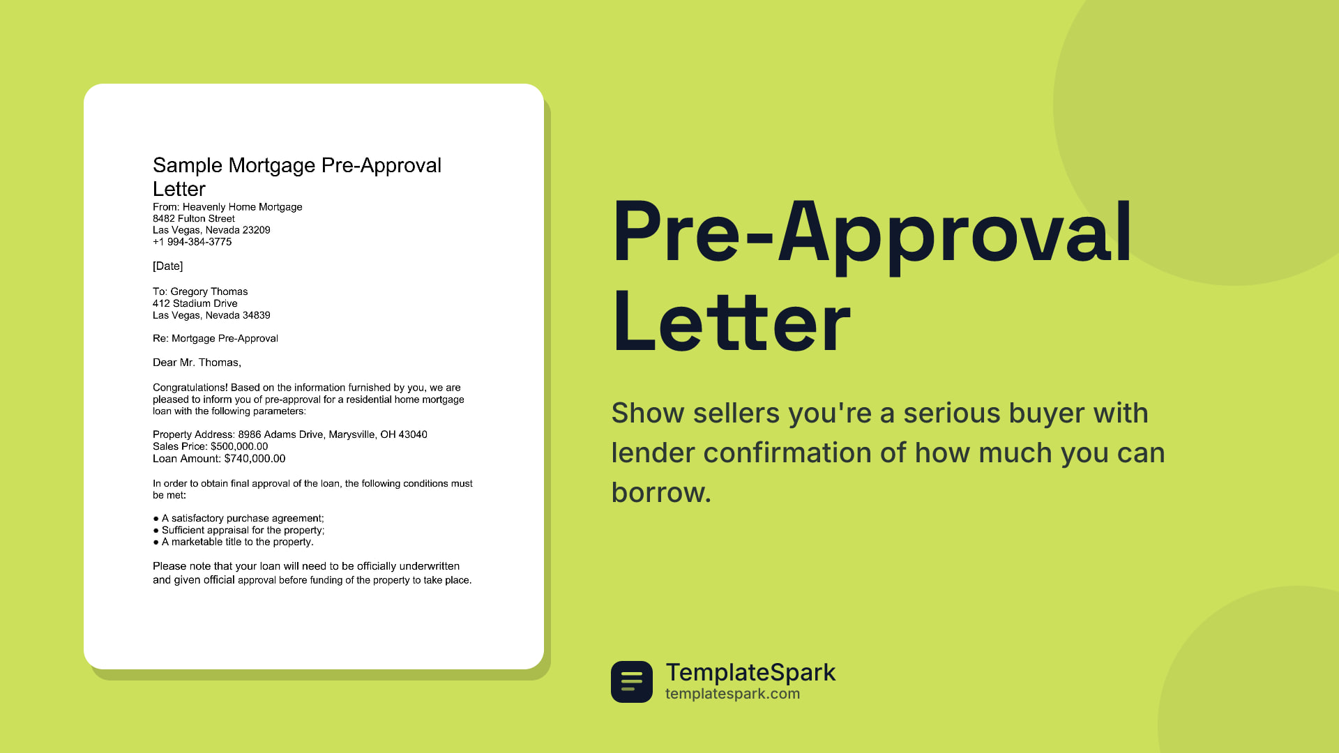 Pre-Approval Letter preview