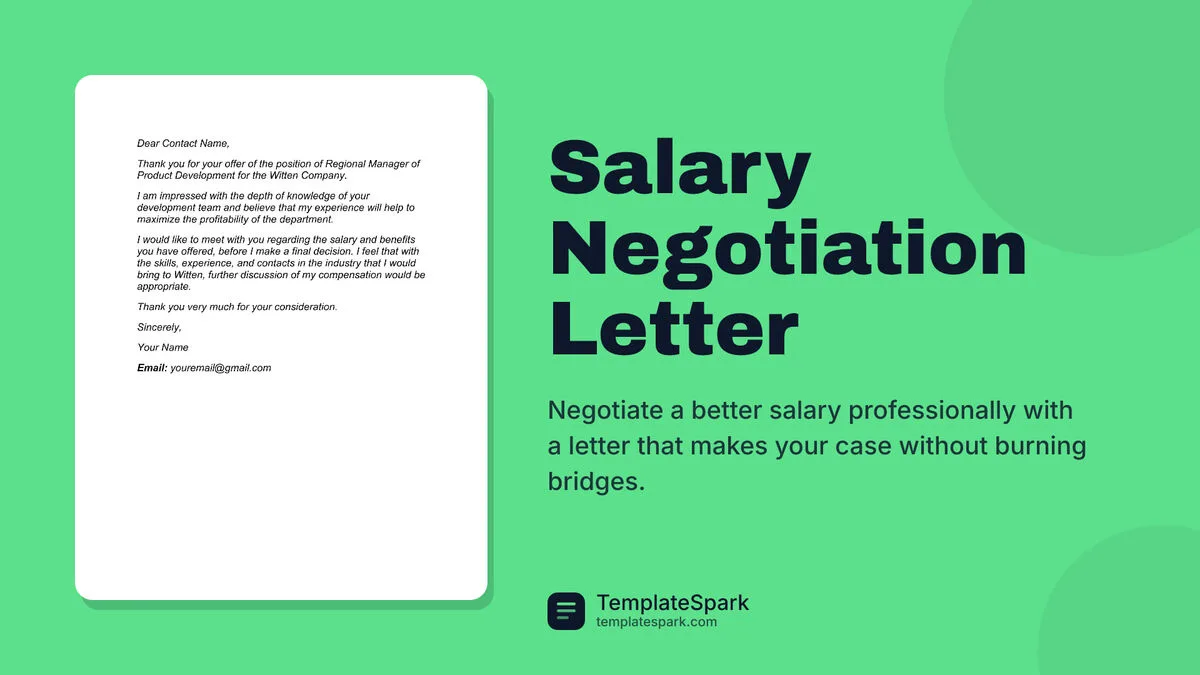 Salary Negotiation Letter Salary Negotiation Letter