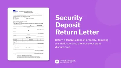 Security Deposit Return Letter